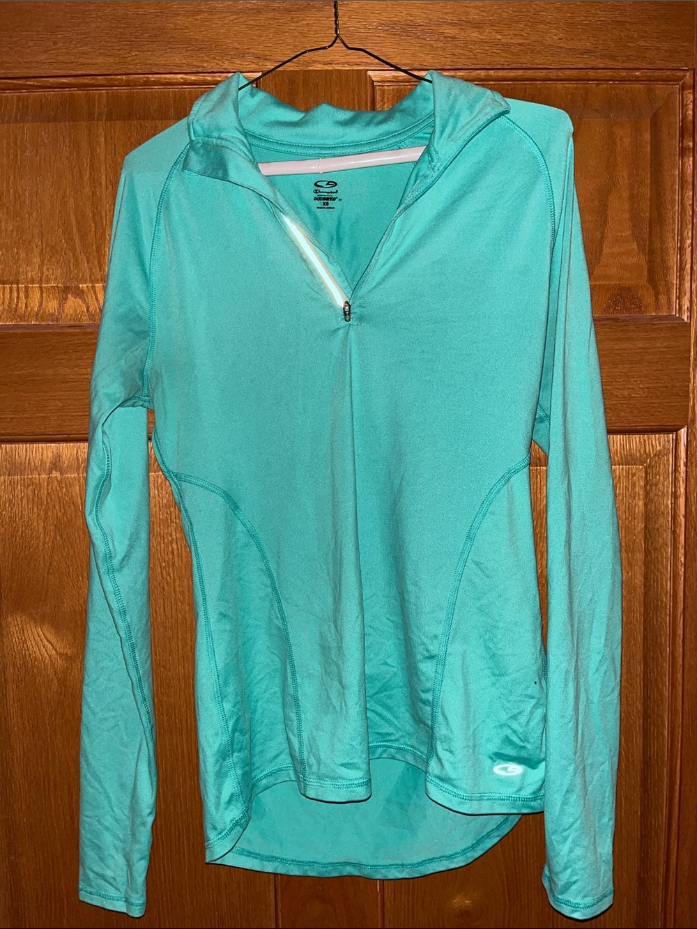 Champion Women's Aqua Half-Zip Hoodie Pullover